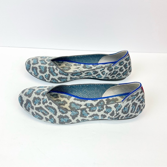 Rothy's The Flat Grey Spotted Animal Print Knit Ballet Flats Womens US 9.5 EU 40 - Picture 2 of 16